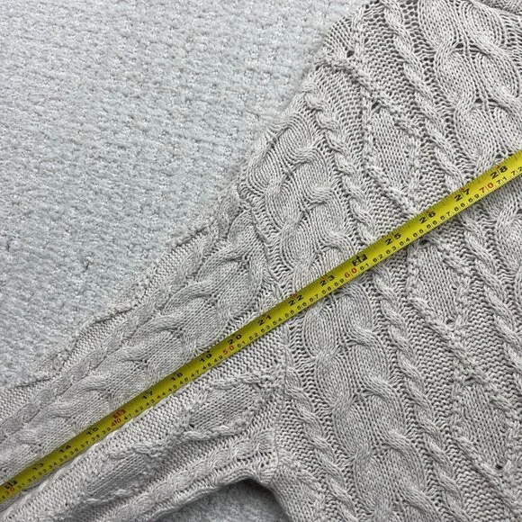 VTG 90's Cotton Road Cable Knit Turle Neck Sweater Wom Sz L Scandinavian Sailor - Picture 8 of 12